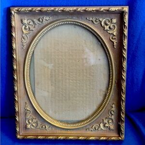 Vintage Ornate Brown and Gold Picture Frame